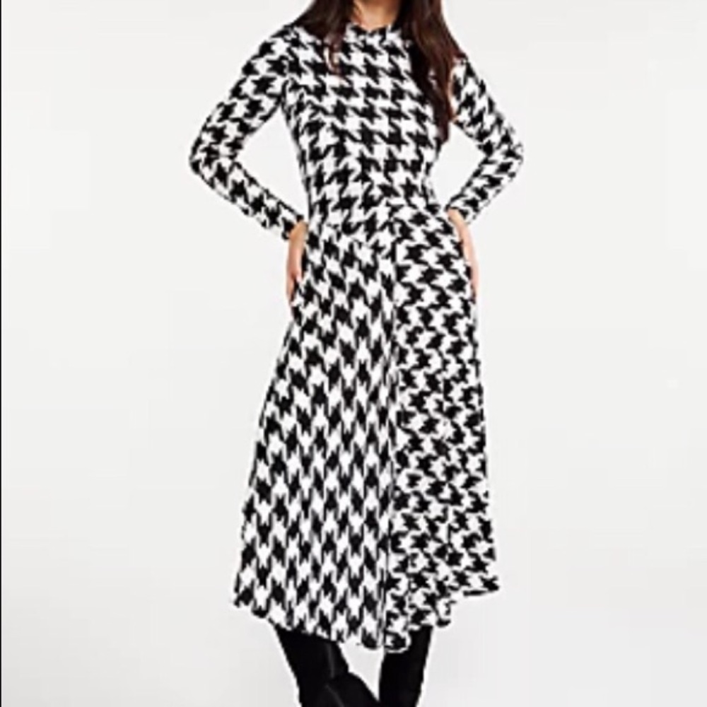 Ann Taylor Houndstooth Pattern Dress